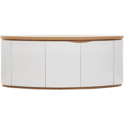 Bahut 3 portes et un tiroir interne en bois laque ELLIPSE Beige et Blanc 3S. x Home  - Buffet blanc design