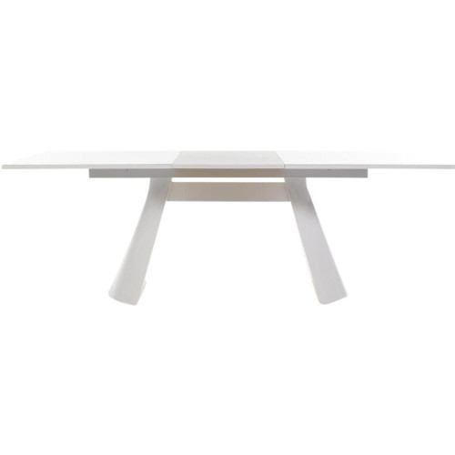 Table de repas ovale en bois laque avec rallonge ELLIPSE Blanc 3S. x Home  - Table a manger blanche