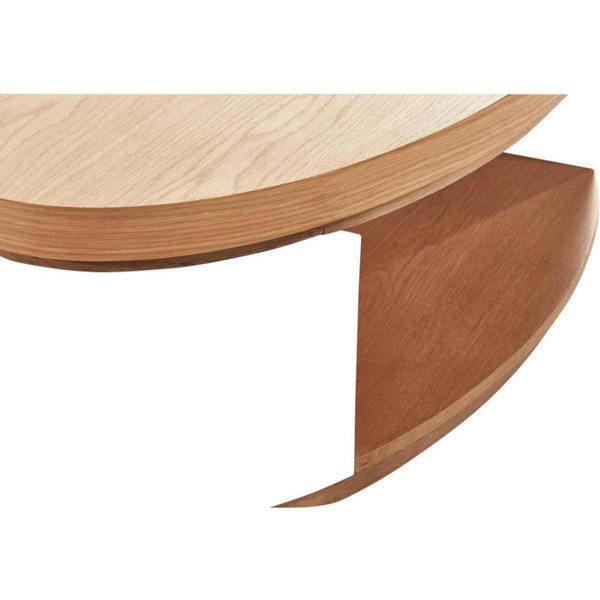 Table basse ovale en bois laque ELLIPSE Beige et Blanc