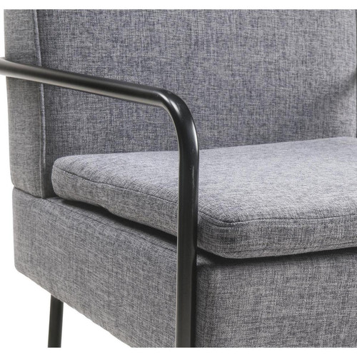 Fauteuil armature en metal et assise en tissu VENETO Gris  - 3S. x Home - 3s x home fauteuil