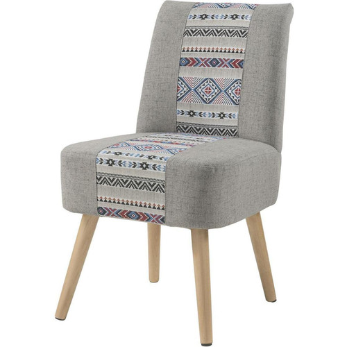 Fauteuil design motifs style mexicain CELAYA Gris 3S. x Home  - 3s x home fauteuil