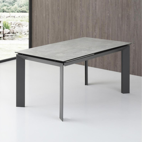 Table de repas avec rallonge et plateau en céramique HASTINGS Gris - 3S. x Home - Table design