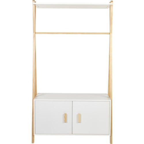 Armoire en pin avec une etagere et deux portes  AMAROK Blanc  3S. x Home  - Rangement meuble