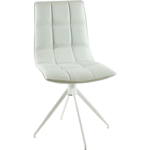 Lot de 2 Chaises matelassées MADERA Blanc 3S. x Home  - Chaise simili cuir design