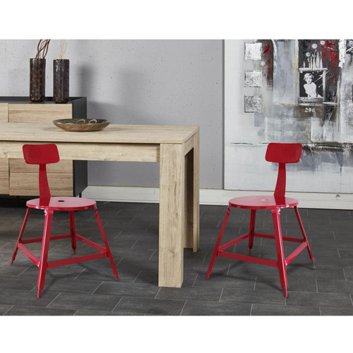 Lot de 2 chaises en metal style industriel LOFT Rouge  3S. x Home  - Chaise rouge design