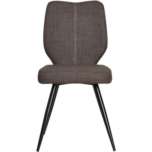 Lot de 2 chaises de salle à manger en tissu agrable et pied en métal BARBARA Marron 3S. x Home  - Chaise marron design