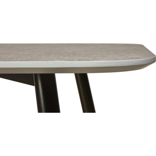 Table de repas en bois finition beton et pieds en metal TRIESTE Gris