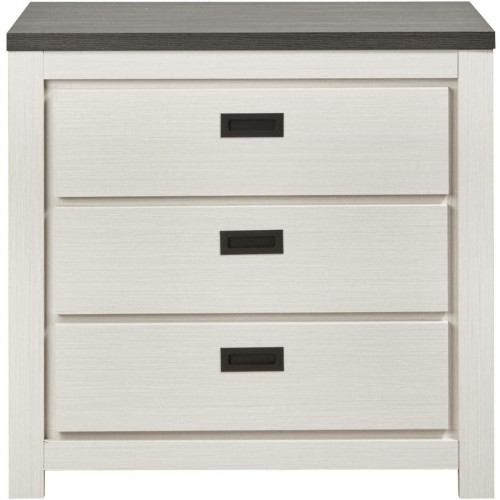 Commode en bois 3 tiroirs BERNADO Noir et Blanc  - 3S. x Home - Rangement meuble