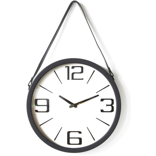Horloge ronde design Borris Noir  3S. x Home  - Horloge metal design