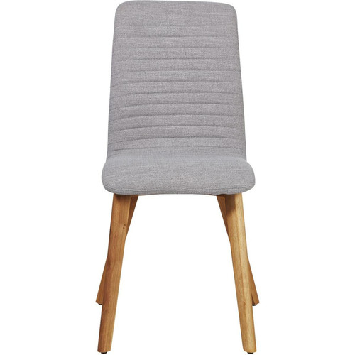 Lot de 2 chaises pieds en bois et assise tissu MAGDA gris 3S. x Home  - Chaise design et tabouret design