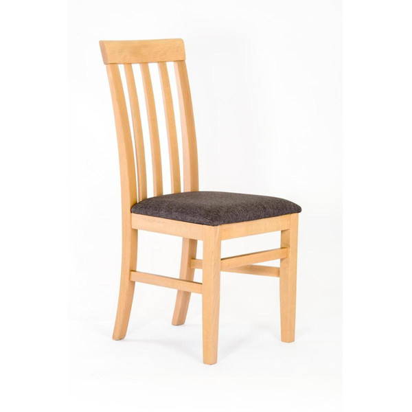 Lot de 2 Chaises en bois avec assise en tissu Gris