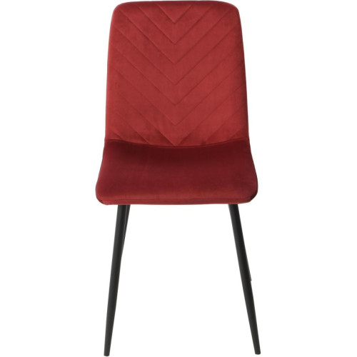 Lod de 4 chaises en velours strié et pieds en metal noir design JIMMY Rose - 3S. x Home - Chaise rose design