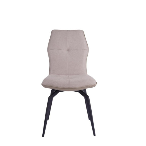 Lot de 4 chaises pivotantes avec assise en tissu et pieds en métal noir ANDY Taupe  3S. x Home  - Chaise marron design