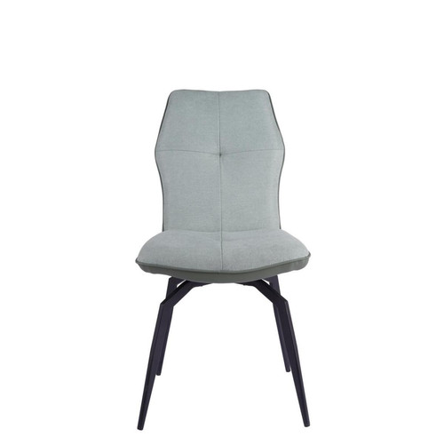 Lot de 4 chaises pivotantes avec assise en tissu et pieds en métal noir ANDY Vert  3S. x Home  - Chaise metal design