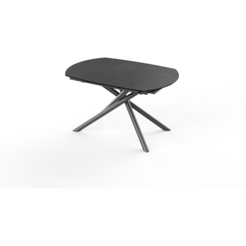 Table de repas plateau ovale et pieds en métal noir BRIGA Marron - 3S. x Home - Table design