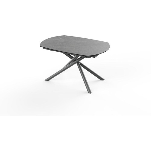 Table de repas plateau ovale et pieds en métal noir BRIGA Gris Anthracite - 3S. x Home - Table design
