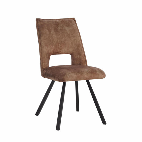 t de 2 chaises vintage assise en velours LEO Taupe  3S. x Home  - Chaise marron design