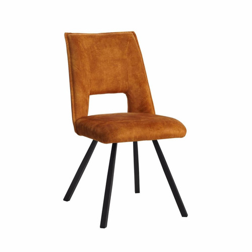 Lot de 2 chaises vintage assise en velours LEO Noir doré  3S. x Home  - Nouveautes deco design