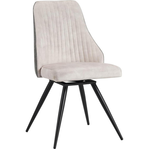 Lot de 2 chaises avec assise velours pieds en métal LUCY Beige 3S. x Home  - Nouveautes deco design
