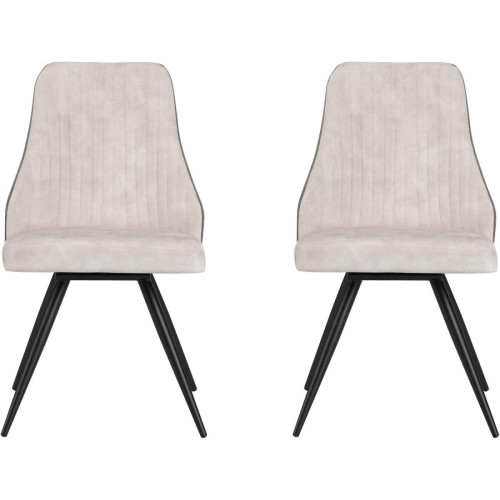 Lot de 2 chaises avec assise velours pieds en métal LUCY Beige 3S. x Home  - Chaise design