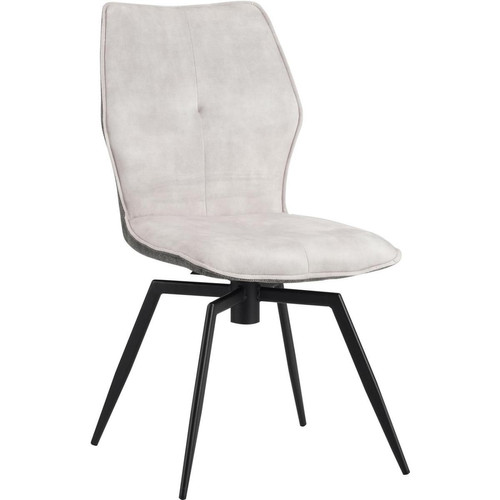 Lot de 2 chaises avec assise en velours pieds en métal JULIETTE Lin 3S. x Home  - Chaise metal design
