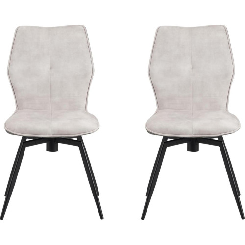 Lot de 2 chaises avec assise en velours pieds en métal JULIETTE Lin 3S. x Home  - Chaise design