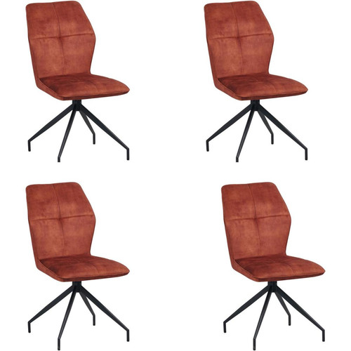Lot de 4 chaises JULES Marron  3S. x Home  - Chaise design et tabouret design
