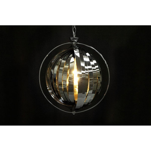 Lampe suspension Lamelle métal inox