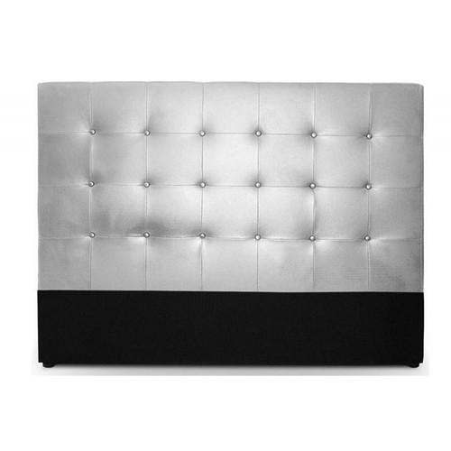 Tête de lit capitonnée 140 cm Cocoon argent - Sommier design