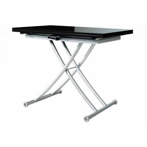Table Basse Relevable à Rallonge Noir Laqué Ella  - Table relevable design
