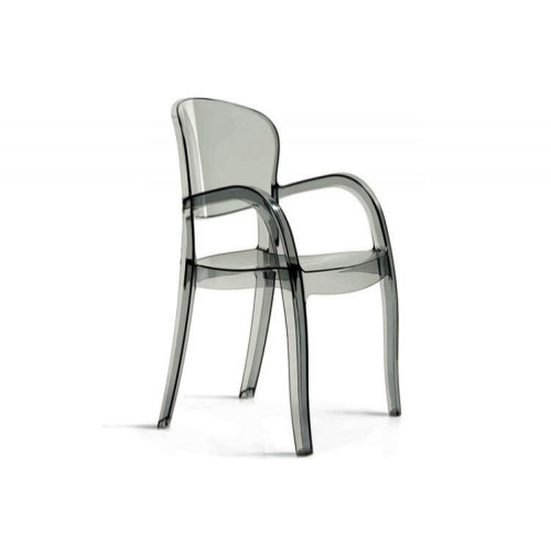 Chaise Design Transparente Fumée VICTOR - Promos chaise