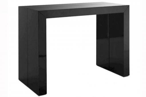Table console extensible noir laqué 4 rallonges 250cm CHICAGO - Consoles Extensible