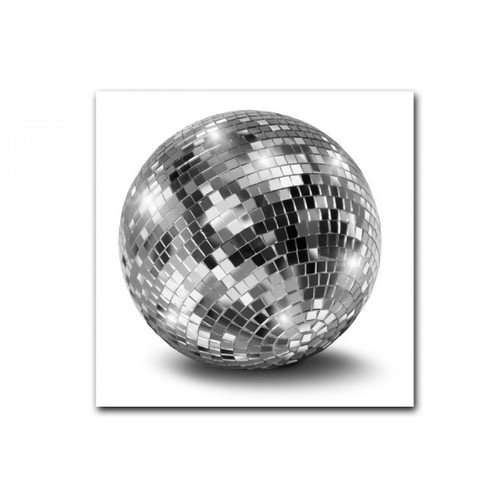 Tableau Disco Argenté Boule à Facettes 50X50 cm