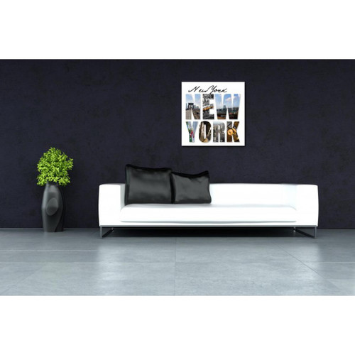 Tableau New York Lettres Panorama 50X50 cm