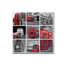 Tableau British London City Patchwork 60X60 cm