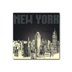 Tableau New York By Night 80X80 cm