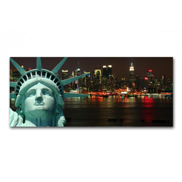 Tableau Panoramique New York Liberty 90 x 30 cm