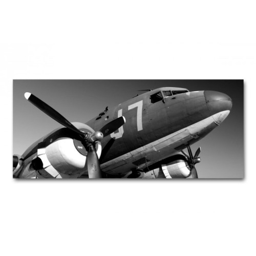 Tableau Panoramique Avion Army 90 x 30 cm - Fete des peres papa style