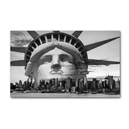 Tableau New York Libertad Noir et Blanc L.80 x H.55 cm - Tableau ville