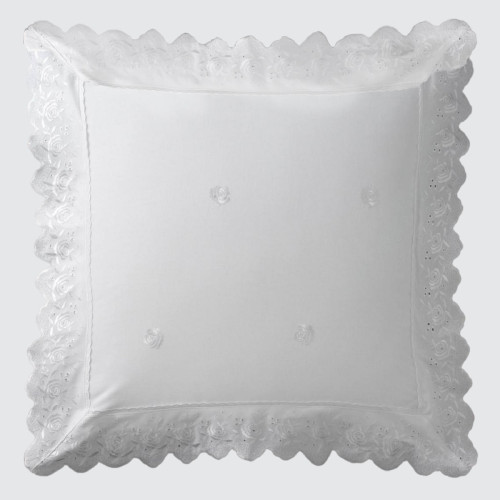 Taie d'oreiller polycoton BRODERIE - Blanc 3S. x Collection (Nos Imprimés)  - Taie d oreiller
