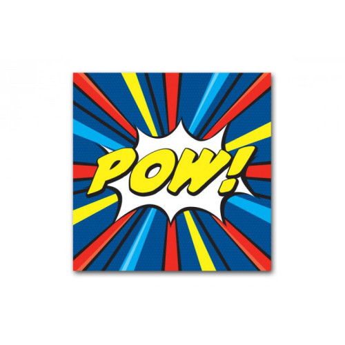 Tableau Pop Art Multicolore Pow 80X80 cm - Fete des peres cadeaux