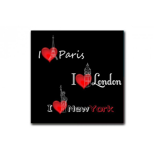 Tableau New York Paris Londres Voyage 60X60 cm