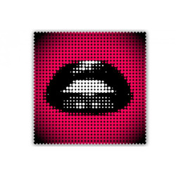 Tableau Bouche Pop Pixel 50X50 cm
