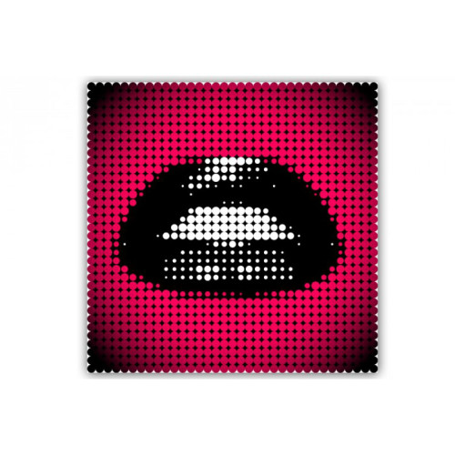 Tableau Bouche Pop Pixel 80X80 cm