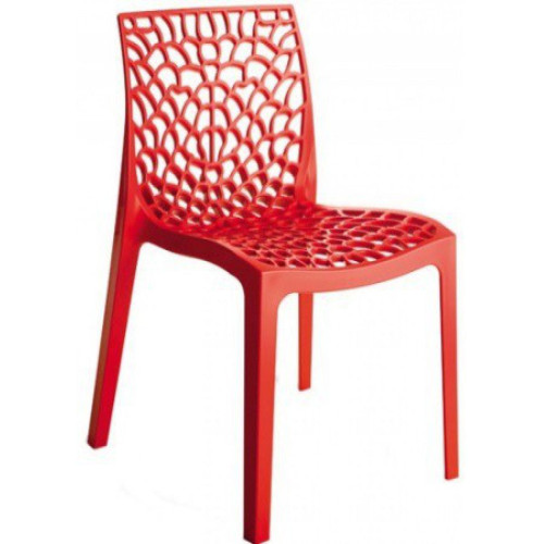 Chaise Design Rouge GRUYER - Promos deco design 40 a 50
