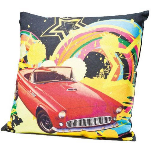 Coussin Road Trip Disco Voiture Rouge - Coussin kare design