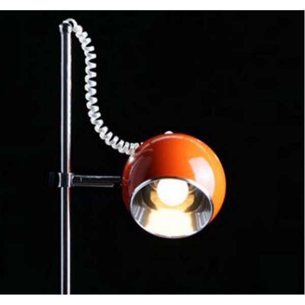 Lampe à poser en métal orange Boule