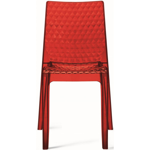 Chaise Design Transparente Rouge DELPHES - Chaise rouge design