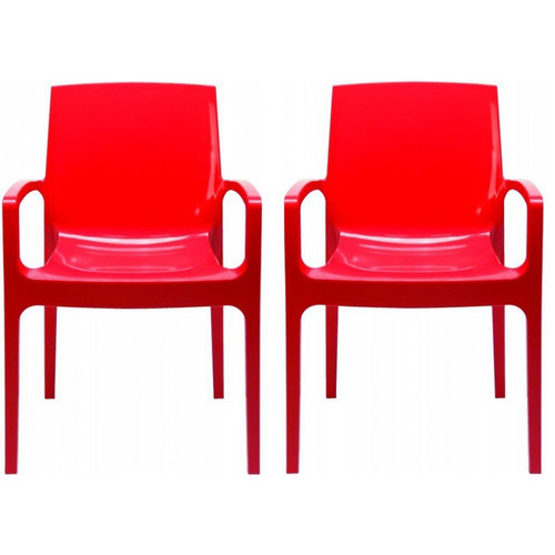 Lot de 2 Chaises Design Rouges GENES - Chaise rouge design