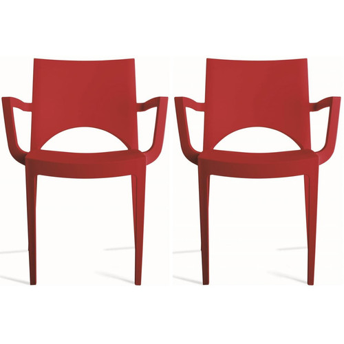 Lot de 2 Chaises Design Rouges PALERMO - Chaise rouge design